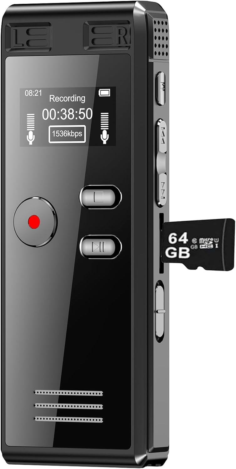 64GB Voice Recorder Showdown: Compared, Tested—A-B Repeat & HD Dual Mic Inclusion